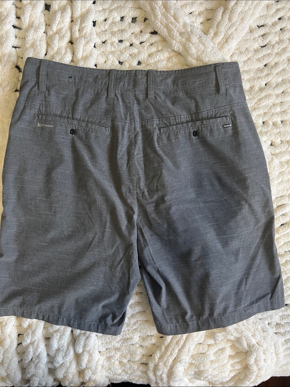 Hurley Men's Heather Charcoal Flat-Front Shorts - Picture 4 of 4